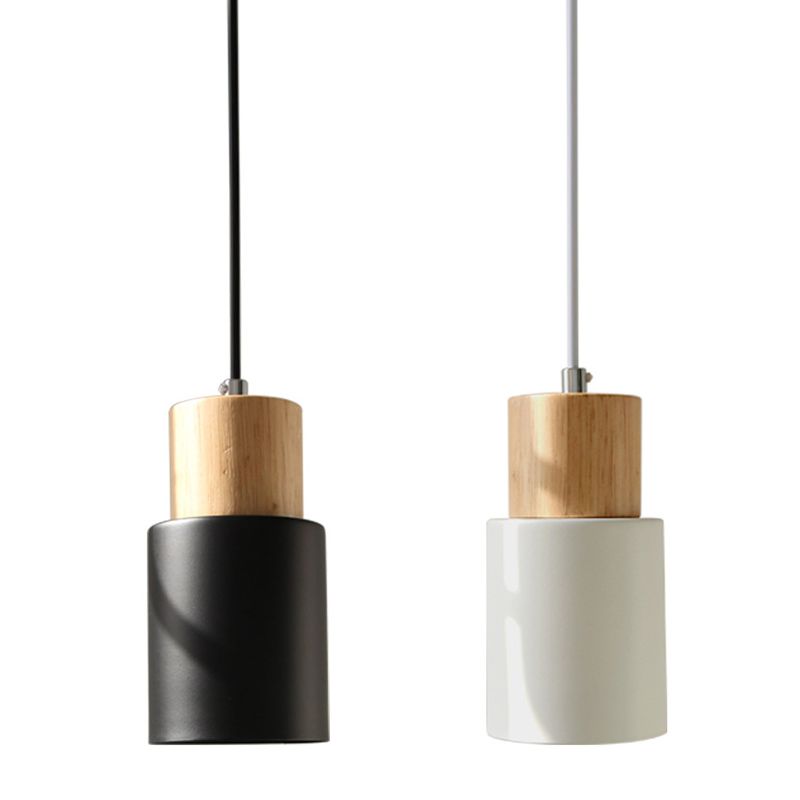 Cylindrical Mini Pendant Light Fixture Nordic Metal Single Hallway Hanging Light