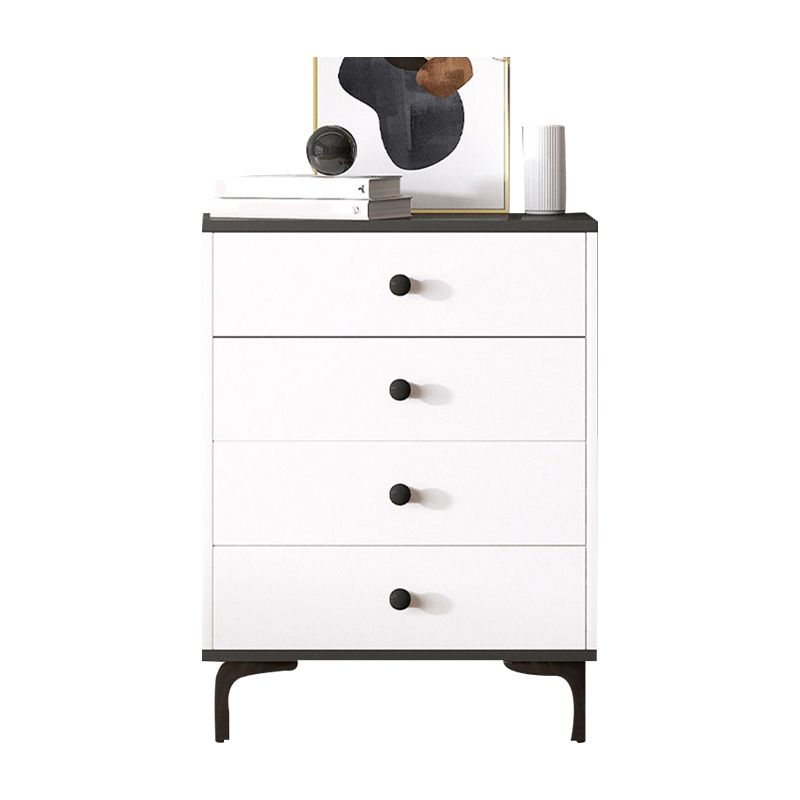 Contemporary Engineered Wood Storage Chest Bedroom Chest in White with Drawers