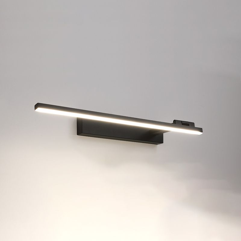 Metal Linear Shade Wall Lighting Modern Style Mirror 1 Light Wall Mounted Light Fixture