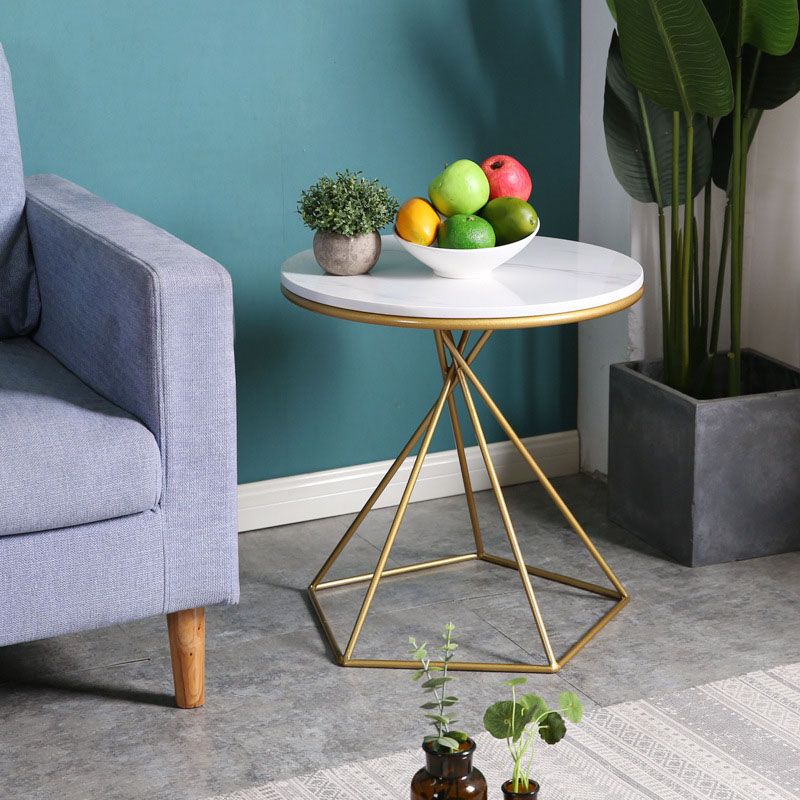 20.47" Tall Contemporary Style Side End Table Metal Round Sofa Side Accent Table