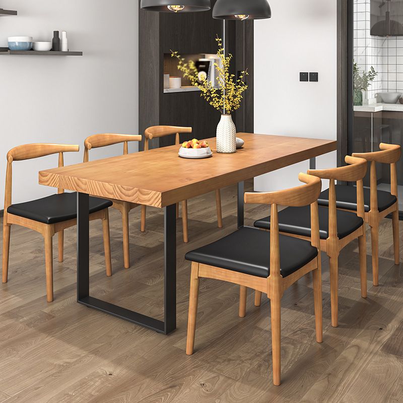 Industrial 1/2/3/5/7 Pieces Dining Table with Chairs Solid Wood Dinette Set