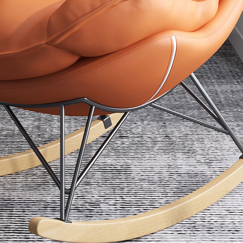 Contemporary Rocking Chair Solid Wood Rocker Chair with Seat Cushion