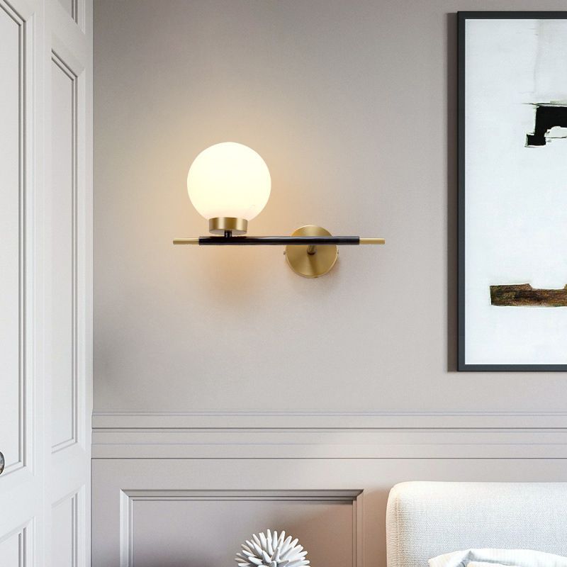 Modern Minimalist Style Global Wall Lighting Fixtures Sconce Light with Glass Shade for Living Room