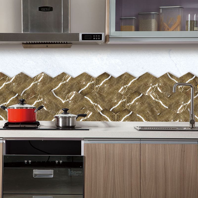 Smooth Brown Wallpapers Contemporary Faux Marble Self-Adhesive Wall Decor for Home