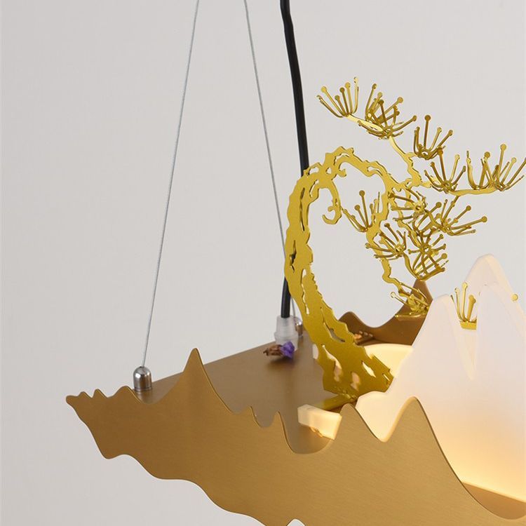 Idee per illuminazione dell'isola a led in metallo moderno lampada lampadario lineare per sala riunioni