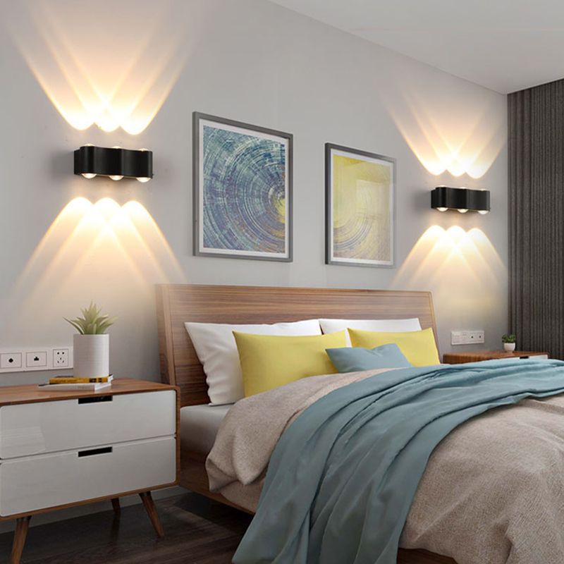 Contemporary Aluminum Wall Light 2.5" High Multi Light Wall Washer for Outdoors