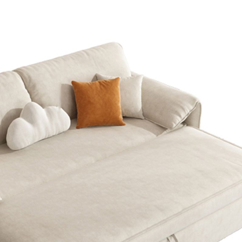 Square Arm Sofa Futon Foldable Pillow Included Cushion Back Loveseat