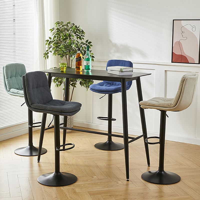 Industrial Backrest Armless Counter Stool Adjustable Cafe Bar Stool with Cushion