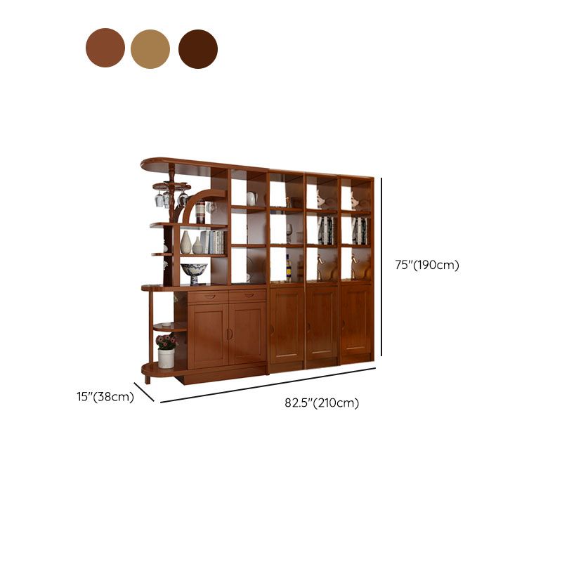 Contemporary 2-drawer Solid Wood 74.8" Tall Accent Cabinet with Doors