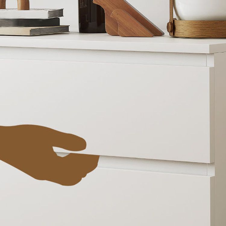 Modern White Wood Chest Bedroom Storage Chest with Mute Rail