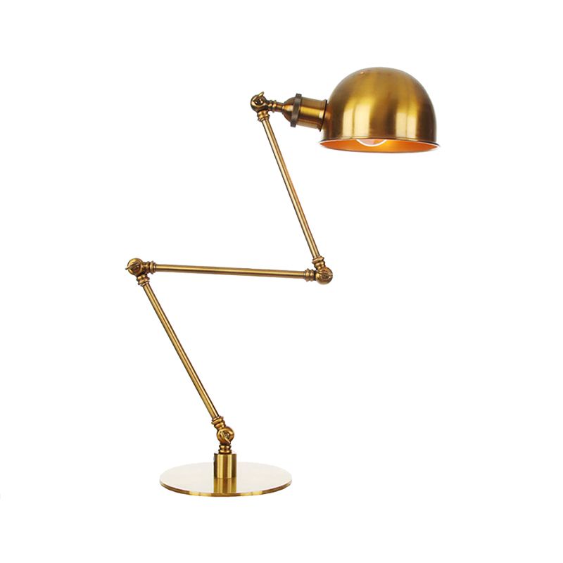 Lámpara de mesa de sombra de tazón dorada con estilo industrial 4 "/8.5" W 1 Lighting de mesa de metal ligero con brazo ajustable