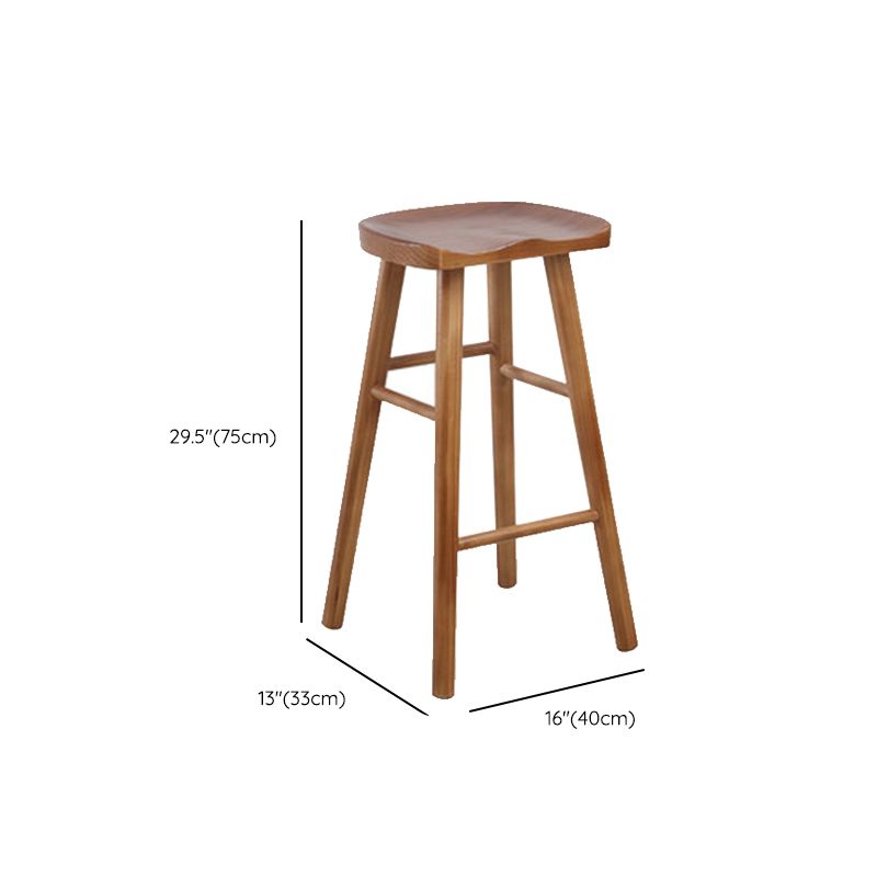 Modern Solid Wood Bar Stool Backless Counter Stool for Restaurant