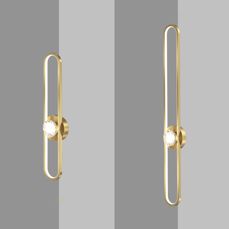 Modern LED Metal Wall Sconce Linear Shape Wall Light with Acrylic Shade for Bedroom