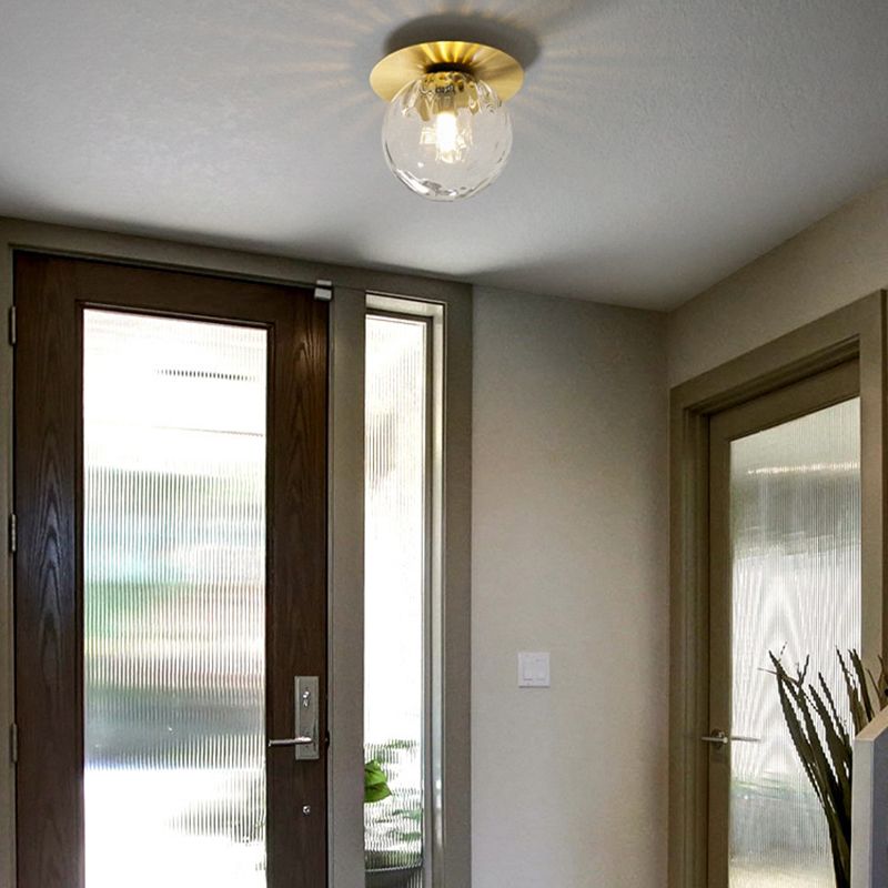 Modern Golden Flush Mount Lighting Glass Shaded Ceiling Light for Room