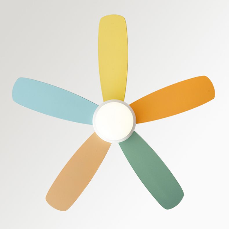 Dome Shape Metal Ceiling Fan Lighting Kids Style 1 Light Ceiling Fan Light