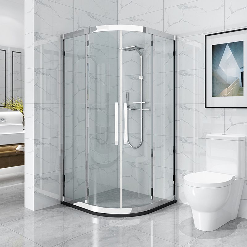 Round 8mm Tempered Shower Enclosure with Fixed Panel and Double Handles