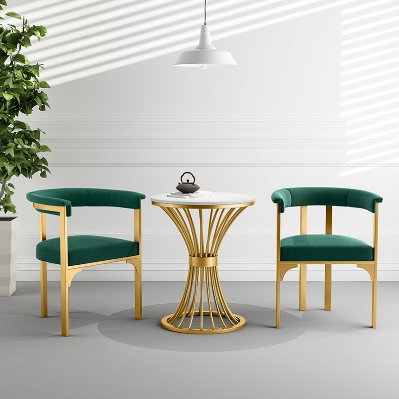 Sillas de comedor tapizadas de estilo escandinavo, sin brazos, con respaldo abierto (juego de 2)