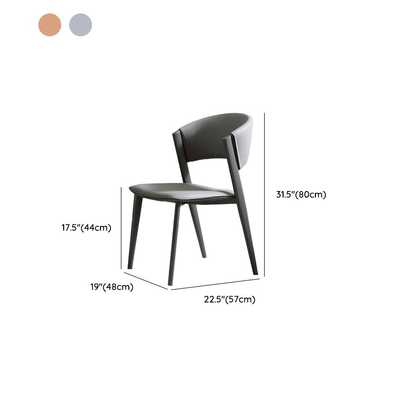 Industrial Side Chair Metal Open Back Dining Room Chair for Dining Room