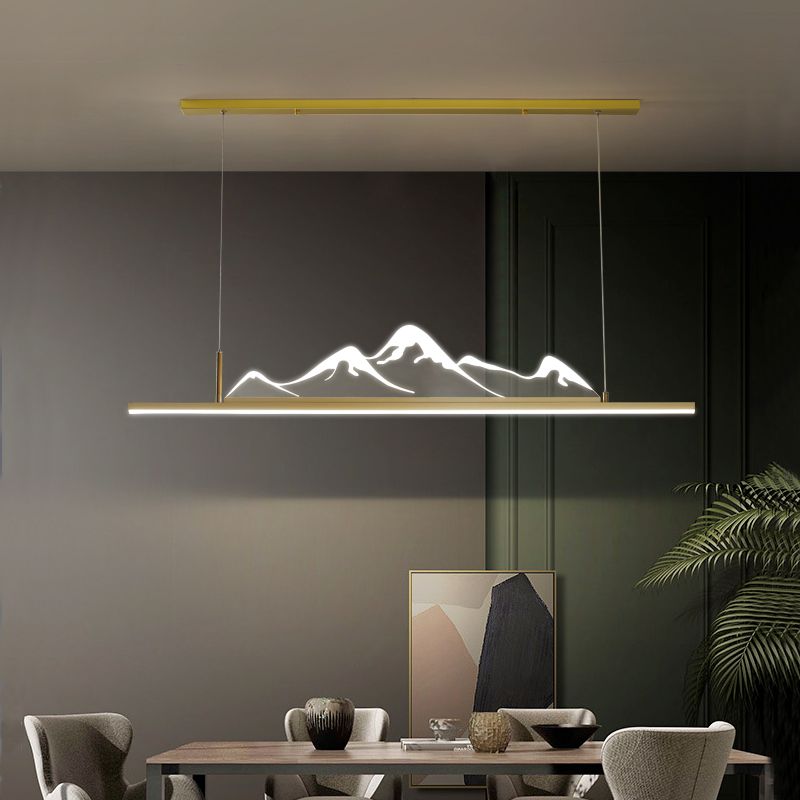 Luces colgantes de forma lineal Metal Contemporáne de metal de 2 accesorios de iluminación colgante de 2 luces