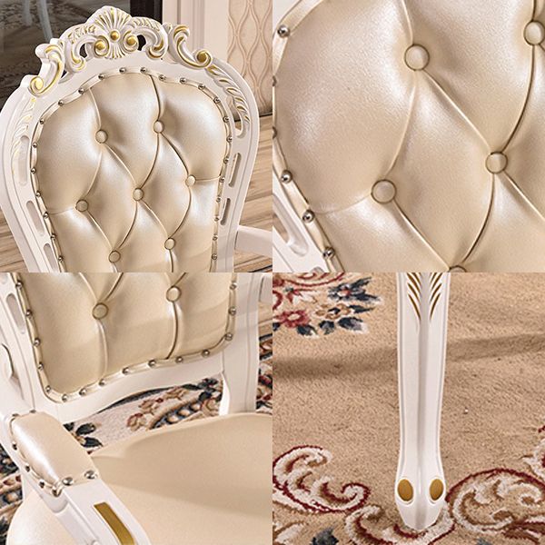 Silla lateral de balcón tapizada victoriana King Louis Back Silla de comedor con acabado mate (juego de 2)