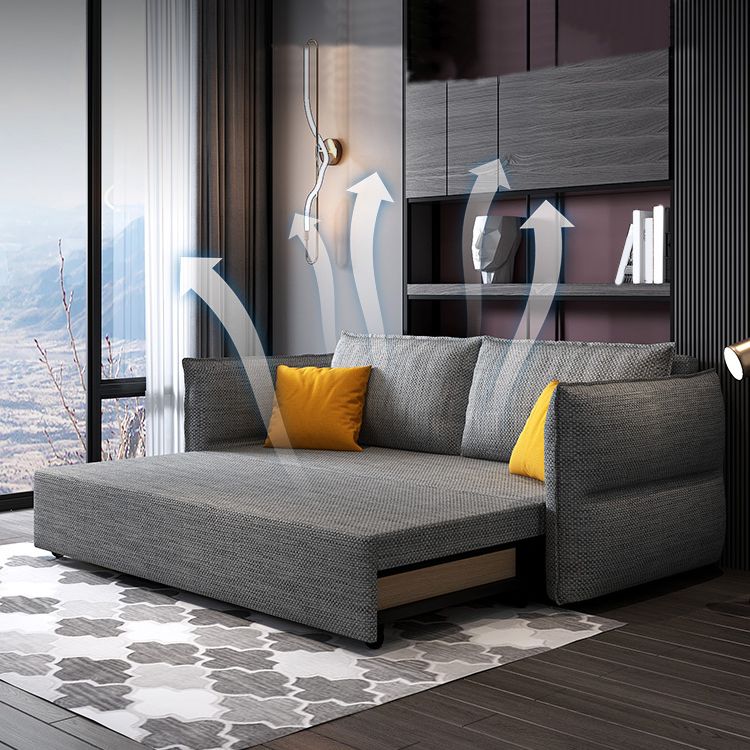 Scandinavian Futon Sleeper Sofa Pillow Back Futon and Mattress with Storage