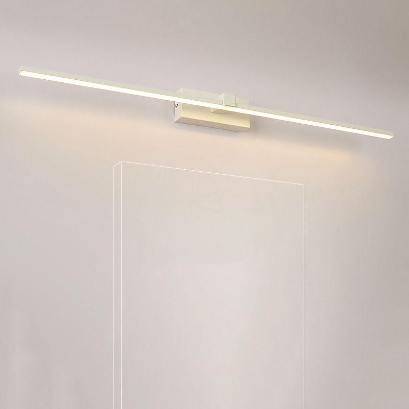 Linear Shaped Bathroom Wall Sconce Light Metallic Minimalist LED Vanity Lighting Ideas