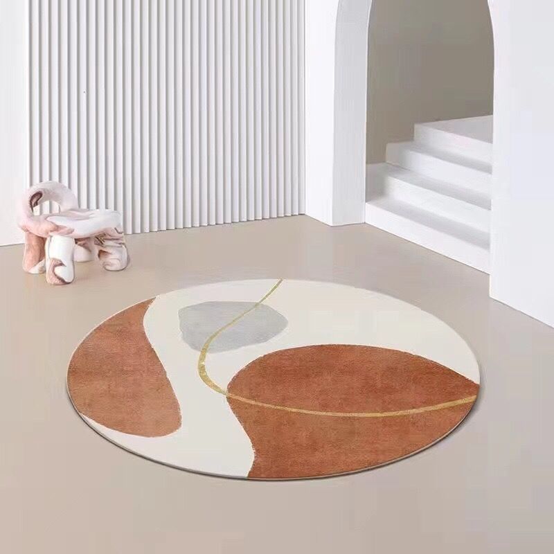 Orange Modern Carpet Polyester Color Block Carpet Stain Resistant Carpet for Living Room