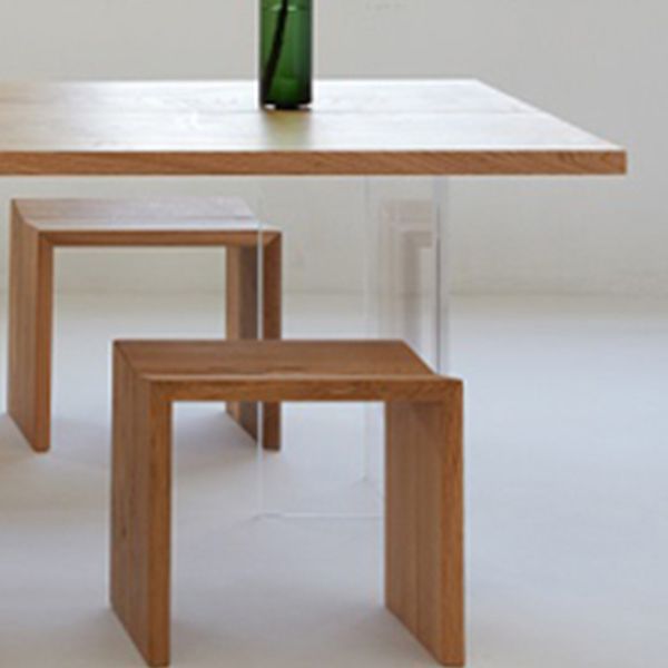 Modern 1/2/5 Pieces Dining Set Solid Wood Rectangle Dining Table Set in Natural