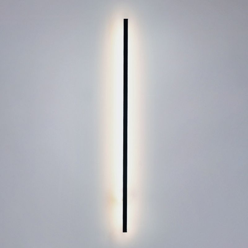 Metal Linear Shade Wall Sconce Modern Style Single Light Wall Mount Lighting in Black