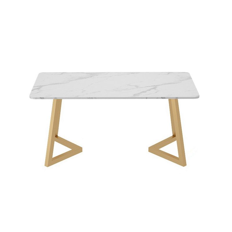 Modern Double Pedestal Dining Table Stone Dining Table for Home