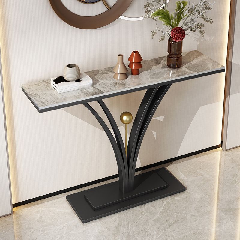 Rectangle for Hall Slate/metal Scratch Resistant Console Table 31.5" Tall