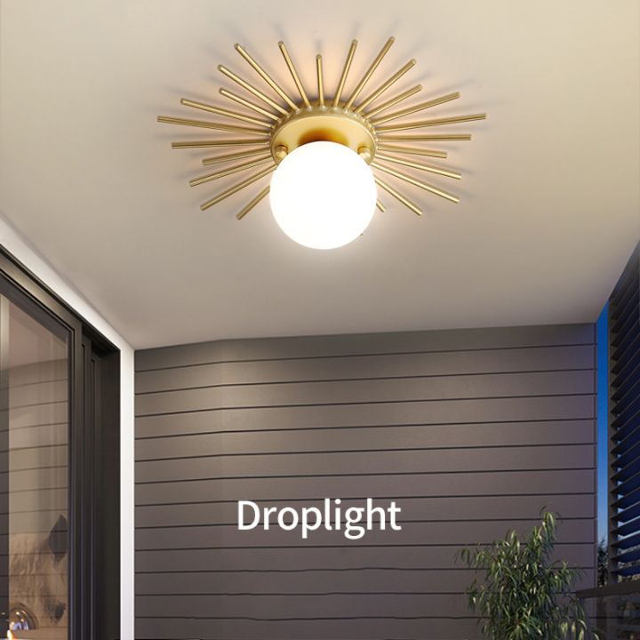 Lacquered Iron Ceiling Light in Modern Concise Style Globe Glass Flush Mount for Corridor