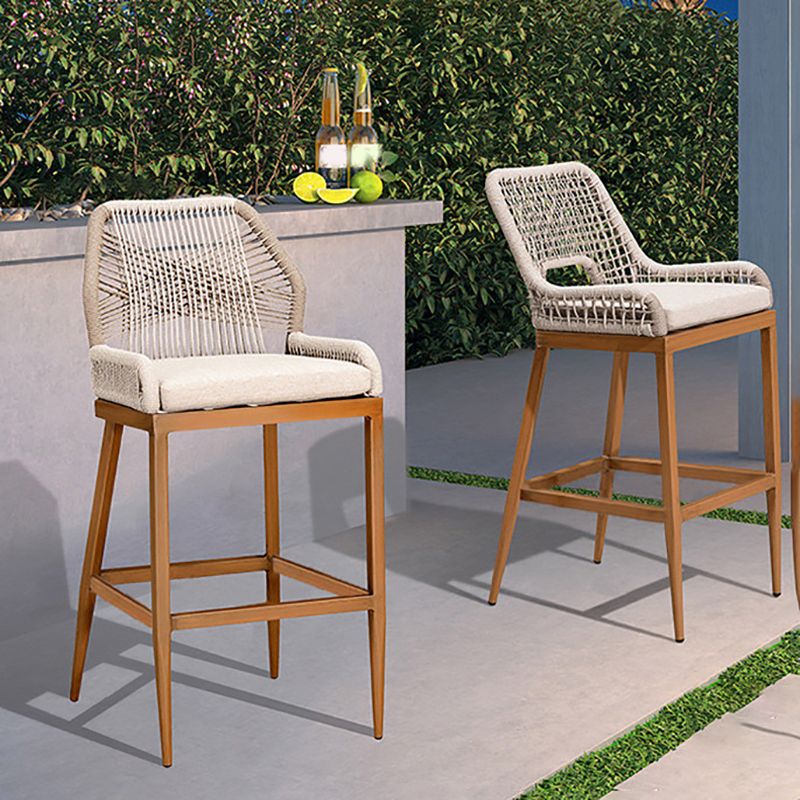 Tropical Patio Dining Side Chair Armless Rattan Outdoors Dining Chairs