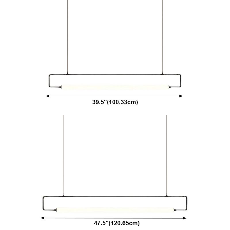 Rectángulo moderno Rectángulo de lámpara de la isla Metal 1- Idea de iluminación de la isla de luz