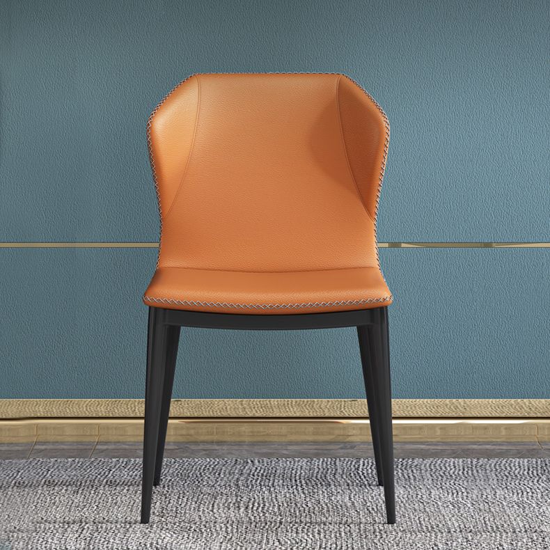 Silla de comedor moderna de piel sintética, sillas de comedor de metal para uso doméstico