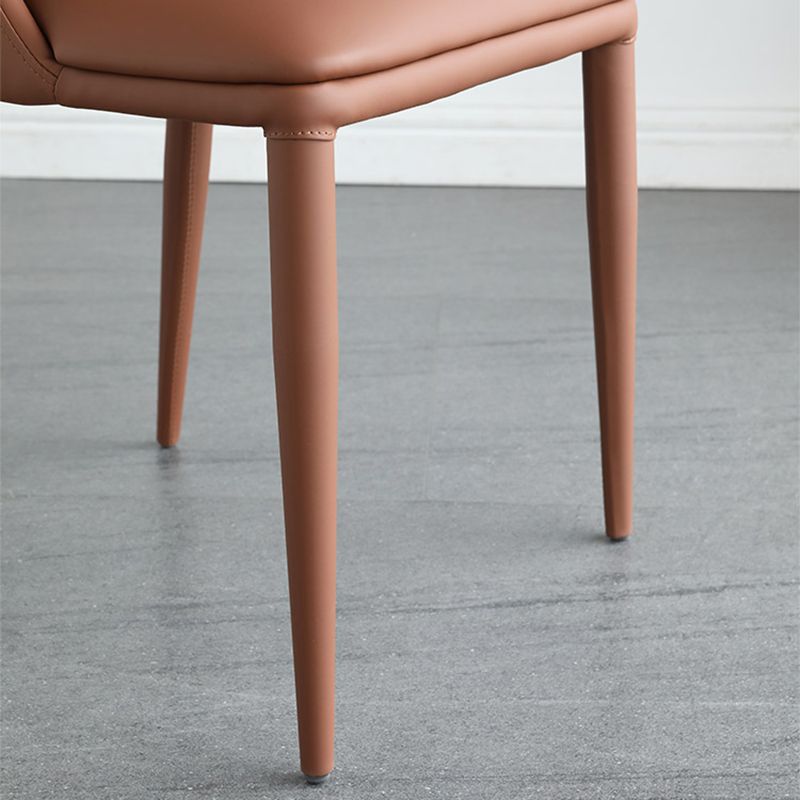 Sillas de comedor de estilo moderno, sillas laterales sin brazos de cocina con patas de metal