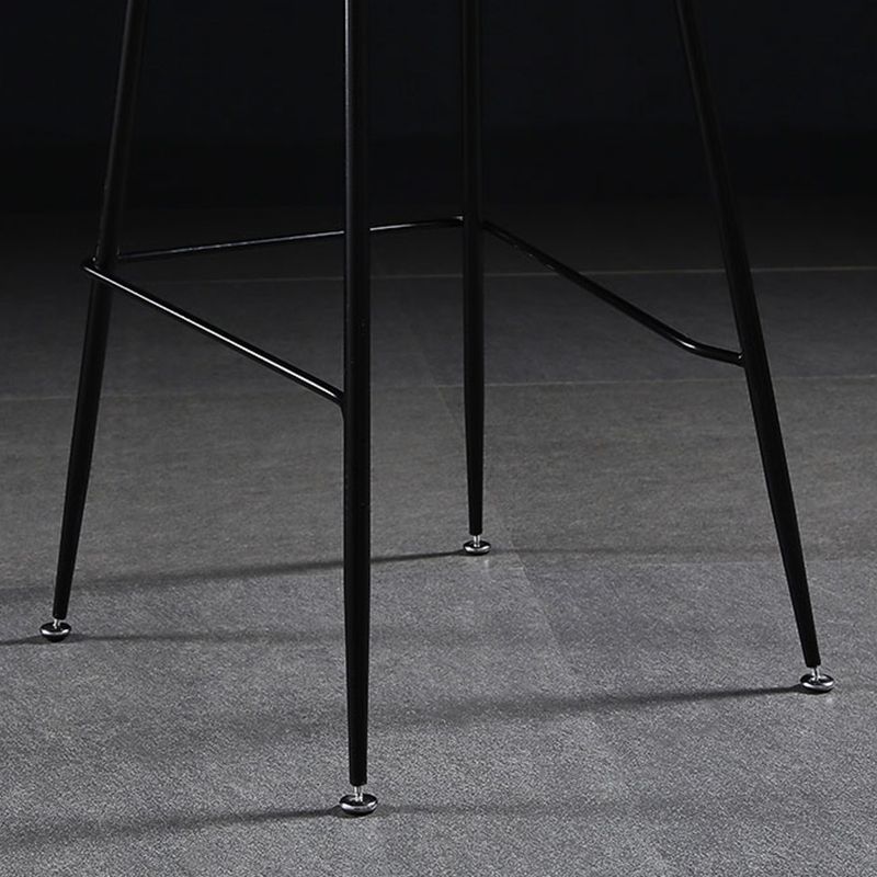 Bucket Plastic Counter Height Bar Stool Scandinavian Armless Stool with Metal Legs