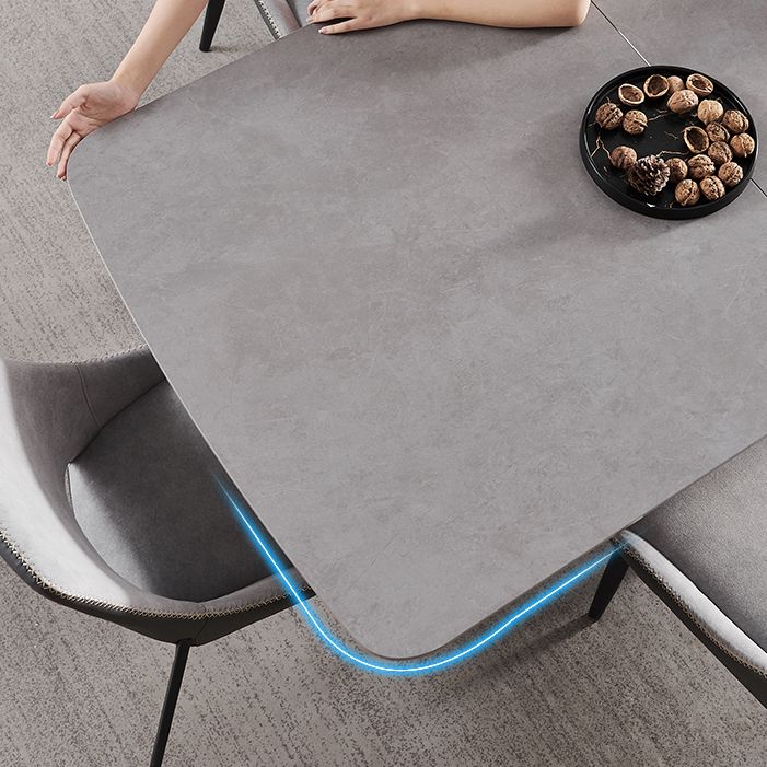 Contemporary Pedestal Dinner Table Stone Dining Table Rectangle for Home