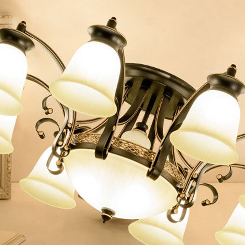 Modern Style Cup Shape Flush Mount Glass Ceiling Light for Living Room