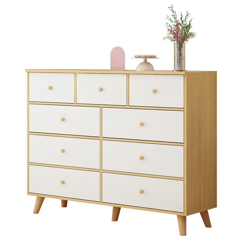 Rectangle Accent Chest with Drawers Wooden Straight Legs Chest