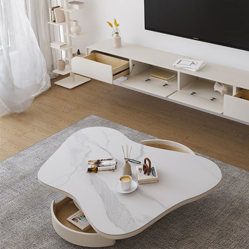 31" Wide Contemporary Coffee Table Pedestal Coffee Cocktail Table