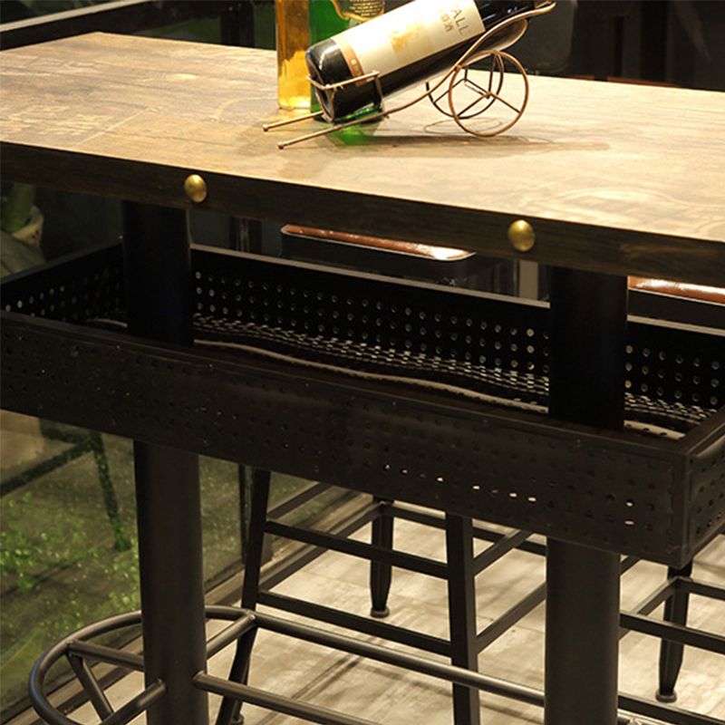 Industrial Style Bar Table Wood Bar Dining Table for Coffee Room