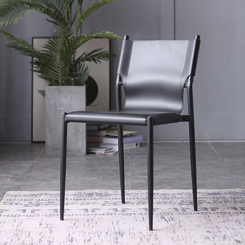 Modern Simple Side Chair Colorful Faux Leather Side Dining Chair for Living Room