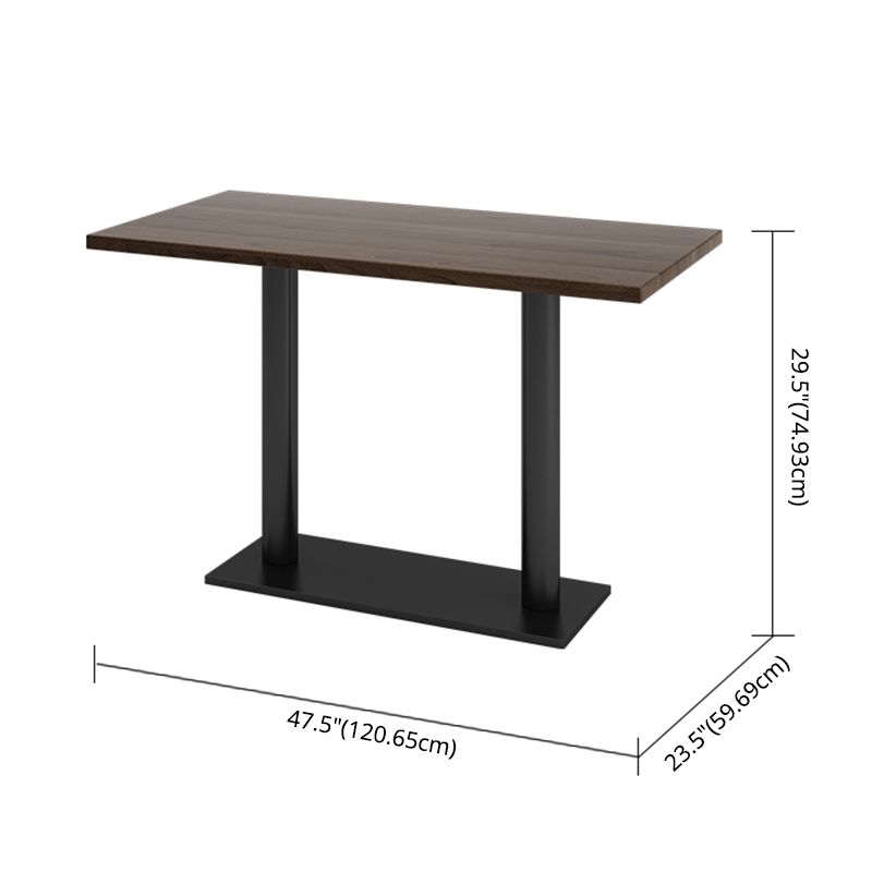 Industrial Style Solid Wood Top Dining¬†Room¬†Set with Rectangle Shape Dining Table Furniture