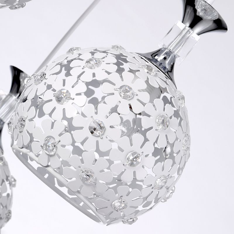 Cluster sphère pendentif léger nordique cristal 3 bulb lempe suspension du plafond