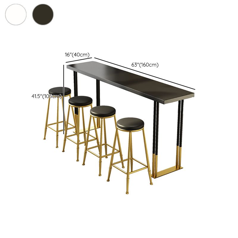 Modern Rectangle Bar Counter Table Wood Bar Counter Table with Metal Legs