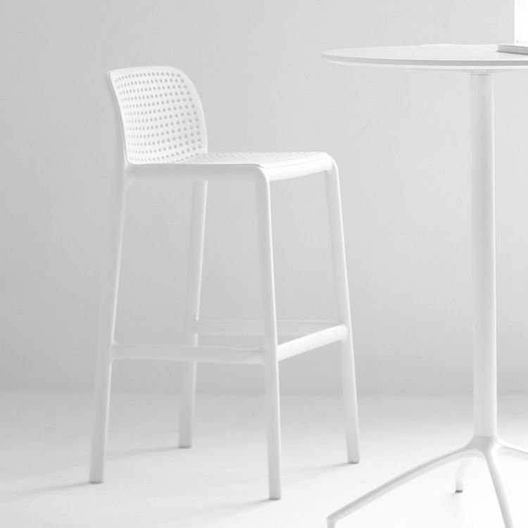 Industrial Plastic Low Back Bar Stool Armless Stackable Bar Stool
