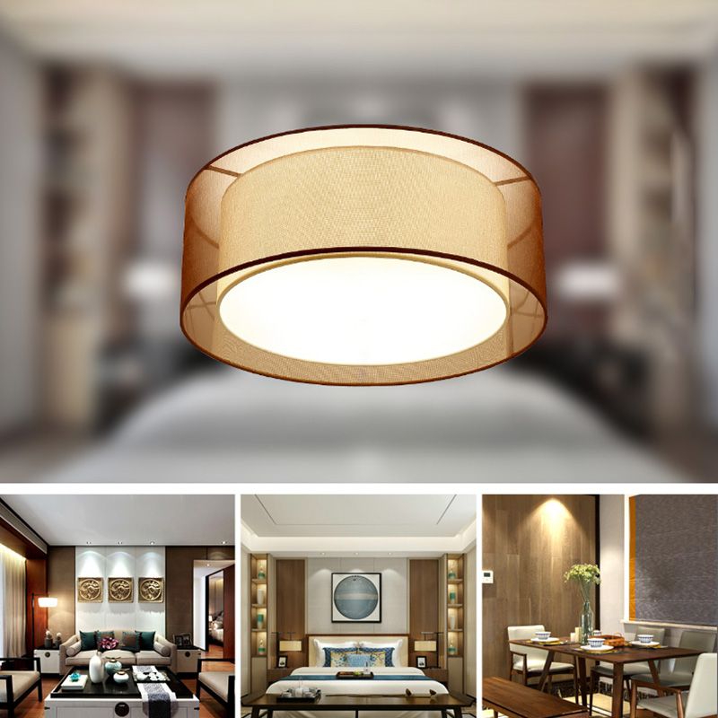 Plafonnier carré/rond en tissu de Style chinois, plafonnier pour salon