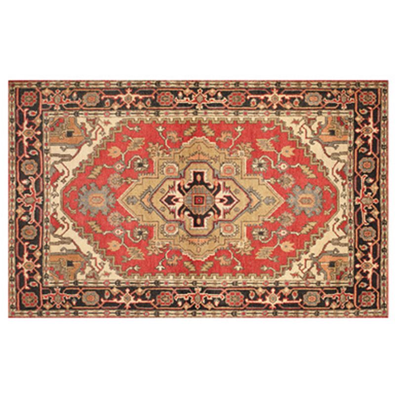 Multicolor Symmetrical Print Rug Polyester Carpet Retro Anti-Slip Backing Indoor Rug for Living Room