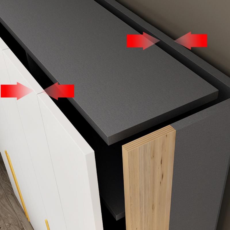 Modern Style Hinged Door Wardrobe for Bedroom Grey Cabinet with Glass Doors